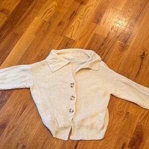 Blu Pepper Beige Button-Up Cardigan